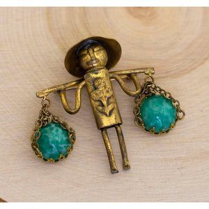 Golden Worker Vintage Brooch - BC1